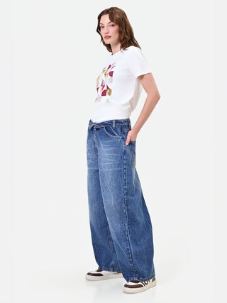 Jeans balloon con vita ribaltata