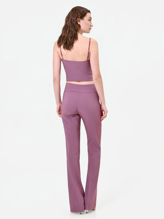 Pantalone rosa antico a vita alta