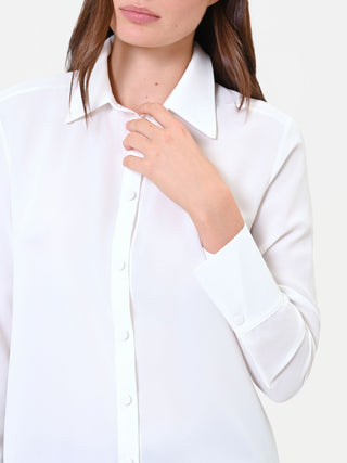 Camicia in raso panna bianco