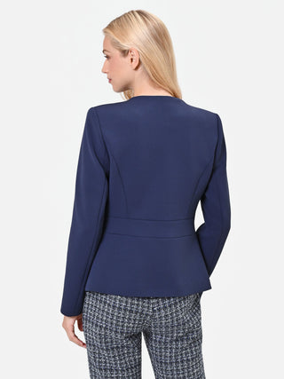 Giacca blu navy in scuba crèpe