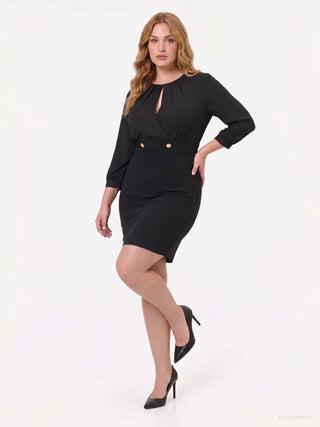 Abito tubino curvy con corpetto drappeggiato