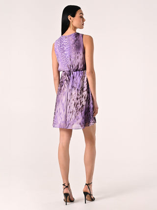 Robe évasée imprimée animalier