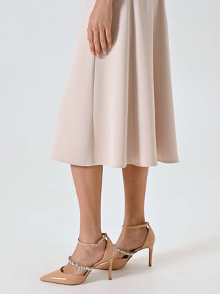 Camel Patent Leather Pumps