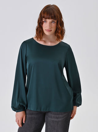 Blusa Curvy in Raso Verde