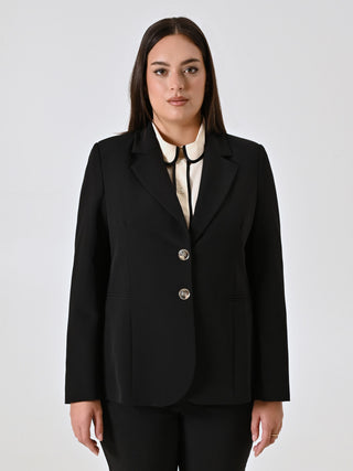 Curvy Black Two-button Jacket