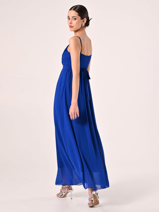 China Blue Empire-Waist Georgette Dress