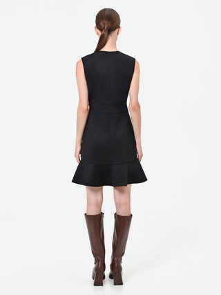 Black Sleeveless Faux Leather Dress