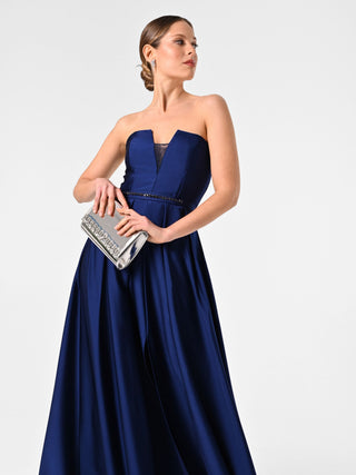 Robe Rinascimento atelier avec jupe évasée bleue