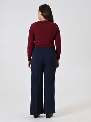 Curvy-Palazzo-Hose in Blau
