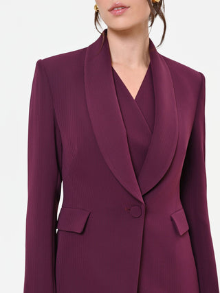 Veste droite Studio en crêpe rouge bordeaux