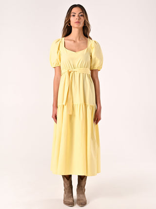 Robe jaune en coton mélangé