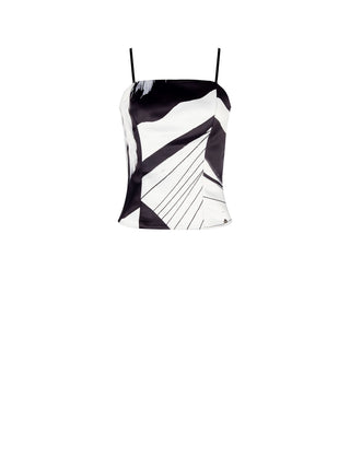 Top Bustier stampa Black & White