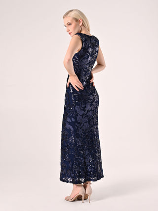 Long Blue Sequin Dress