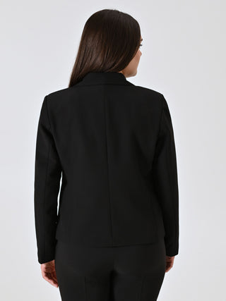 Curvy One-Button Black Jacket