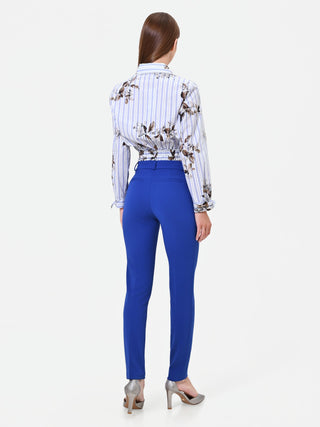Pantalone a sigaretta blu cina