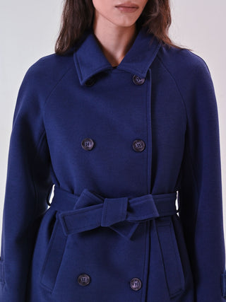 Cappotto Blu Corto in Velour
