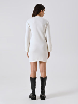 Abito in Maglia Bianco