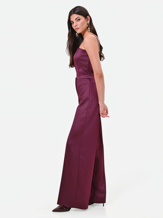 Pantalone a palazzo in raso bordeaux rosso Giorgia Palmas X Rinascimento