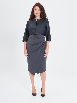 Faux Curvy Leather Shrug