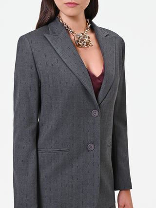 Veste droite gris foncé effet rayures tennis Giorgia Palmas X Rinascimento