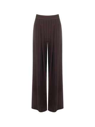 Pantalon palazzo à rayures tennis marron foncé Giorgia Palmas x Rinascimento