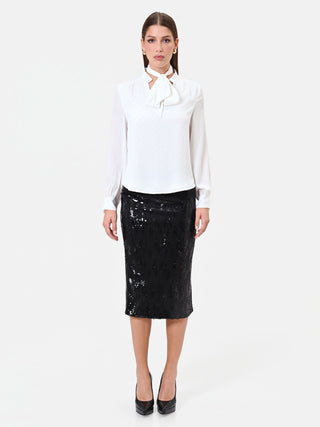 Uni-Farbene Bluse