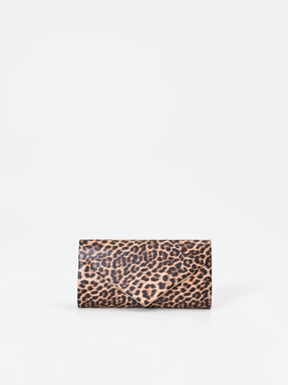 Pochette busta animalier con dettaglio dorato