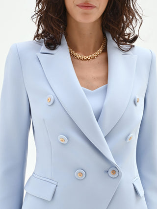 Himmelblauer zweireihiger Blazer
