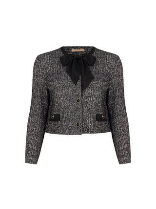 Giacca Curvy in bouclé nera