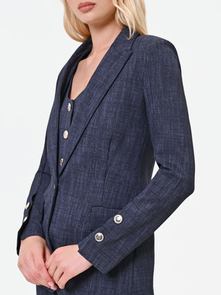 Navy Blue Milano Stitch Blazer
