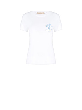 White Cotton T-shirt Storia di Stile