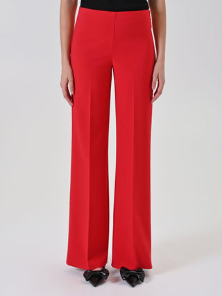 Pantalone palazzo rosso a vita alta