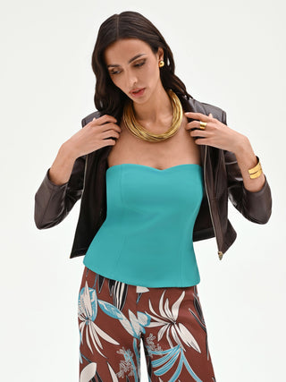 Turquoise Sweetheart Bustier Top