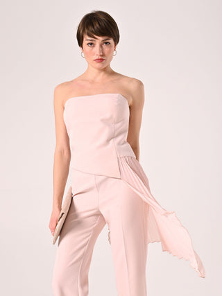 Combinaison plissée rose pâle