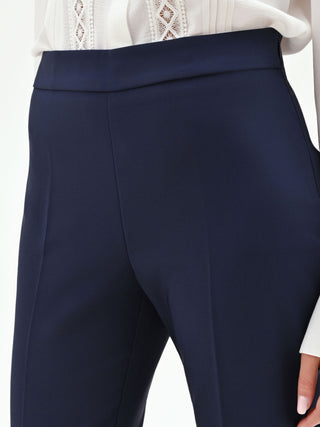 Blue Flared Trousers in Technical Fabric
