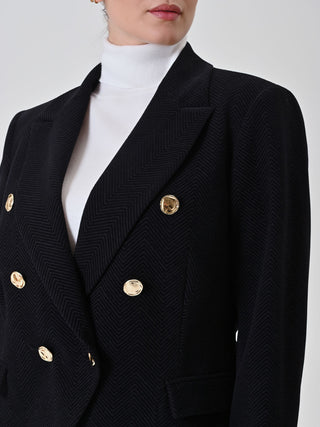 Blazer curvy nero chevron