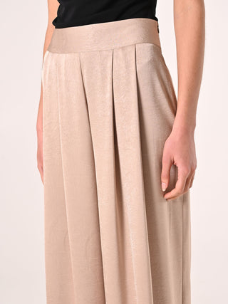 Loose Trousers in Dark Beige Envers Satin