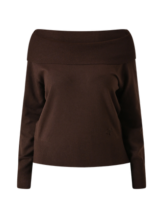 Chocolate Knitted Roll Neck Sweater
