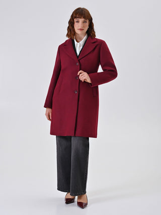 Curvy Burgundy Midi Coat
