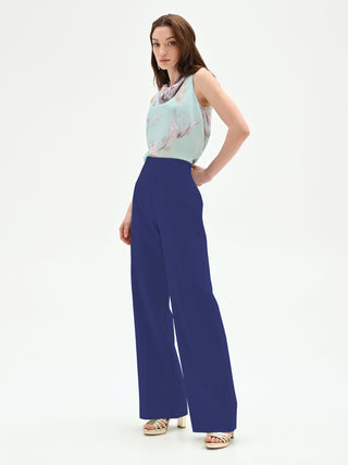 Strahlendblaue Palazzo-Hose