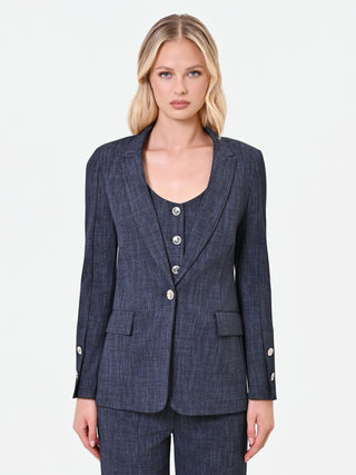 Navy Blue Milano Stitch Blazer