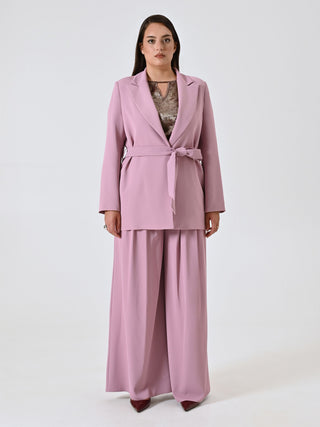 Curvy Wrap Jacket in Mauve Pink Cady