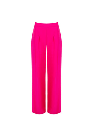 High-Waist Palazzo-Hose aus Polyviskose in Fuchsia