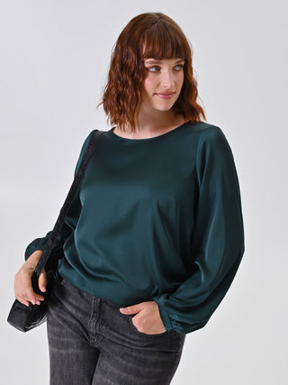 Blusa Curvy in Raso Verde