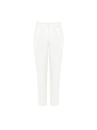 White Trousers with Covered Button