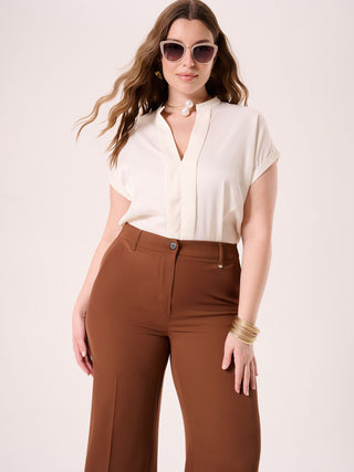 Blouse curvy avec col mandarin
