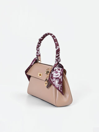 Beige taupe handbag with Giorgia Palmas X Rinascimento scarf