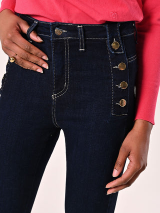 Blue Skinny Jeans with Buttons