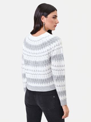 Cream White Nordic Jacquard Sweater