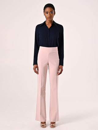 Flared Trousers in Light Pink Technical Fabric